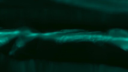 Abstract turquoise background. Teal flowing light streaks and soft blur creating a calm motion texture. Futuristic cinematic backdrop for titles, music visuals, digital art, copy space.