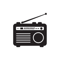 Vintage Radio Icon &ndash; Portable Audio Broadcasting and Music Receiver Symbol for Media and Communication Design.