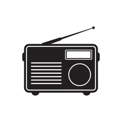 Vintage Radio Icon &ndash; Portable Audio Broadcasting and Music Receiver Symbol for Media and Communication Design.