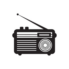 Vintage Radio Icon &ndash; Portable Audio Broadcasting and Music Receiver Symbol for Media and Communication Design.