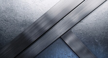 Intersecting Planes of Textured Surfaces, A Study in Blue and Grey Tones, and Linear Forms.