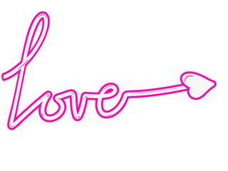 Love word with pink color