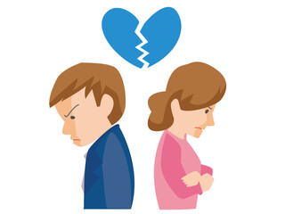 離婚を表すイラスト / Divorce Concept Illustration