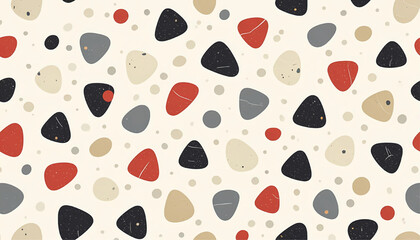 Seamless Terrazzo Pattern Organic Pebbles Terracotta Beige Modern