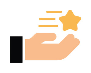 Hand giving star reward vector illustration