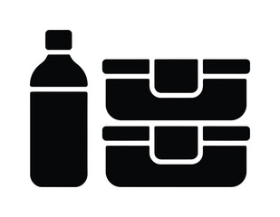Food containers and bottle vector illustration