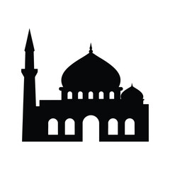 Mosque silhouette islamic religious building icon