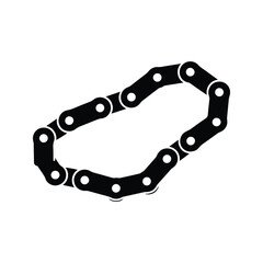 Motorcycle chain silhouette metal drive component icon