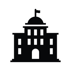 Municipal office silhouette government building icon
