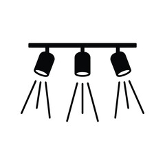 Stage lights silhouette performance lighting equipment icon