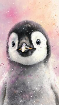 S&uuml;&szlig;er Baby-Pinguin &ndash; Aquarell