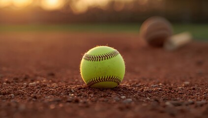Spherical Object on Textured Surface with Warm Lighting and Blurred Background.