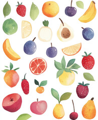 watercolor fruit pattern