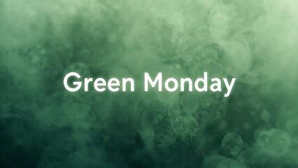 A green Monday background with a cloudy texture and a vibrant tone