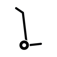 Hand trolley silhouette two wheel transport cart icon