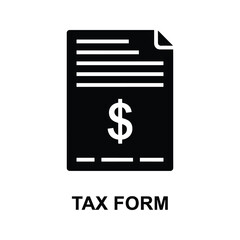 Income tax form silhouette official finance document icon