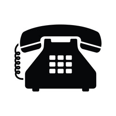 Landline phone silhouette desk telephone icon