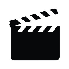 Movie clapperboard silhouette film production tool icon