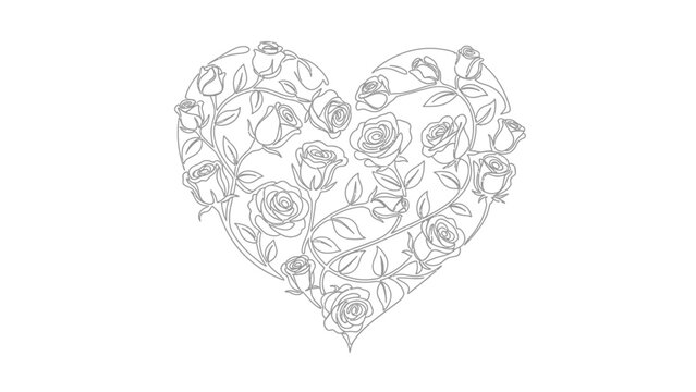 heart shaped floral design with roses