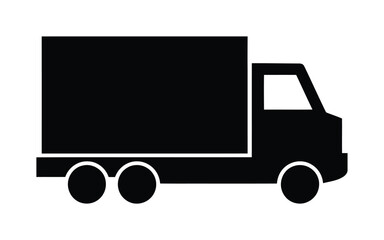 Cargo Delivery Truck Vector Silhouette