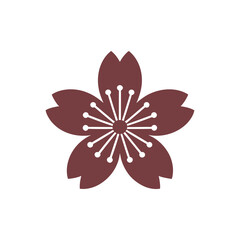 Tropical flower icon on White Background Vector Art Illustration on white background.