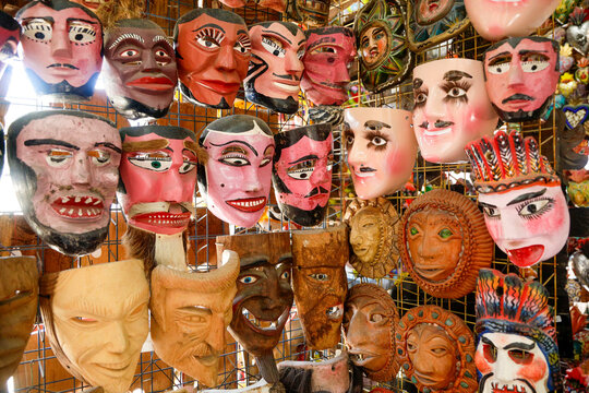 Cabo San Lucas, Baja California, Mexico. Store selling tradional masks