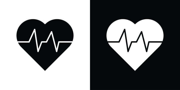 Heart rate monitor icons. Glyph Symbol. Isolated Vector Illustration pack