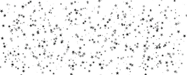 Scattered Black and Gray Stars Seamless Pattern on White