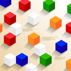 Obraz premium 3D Square Box Background