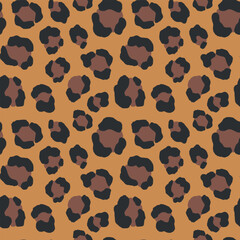 Fototapeta premium Abstract modern leopard seamless pattern. Animals fashion trendy background. Color decorative vector illustration for print, fabric, textile. Modern ornament of stylized skin.