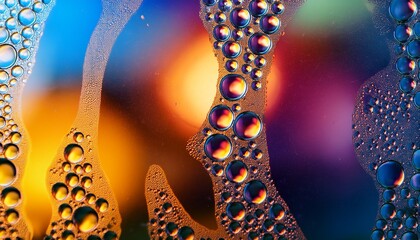 colorful abstract background with macro bubbles and blurred light effect for artistic design