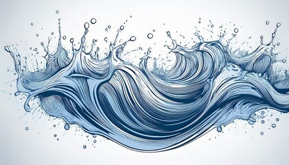 water splash sketch hand drawn style with dynamic ripples and droplets m stock