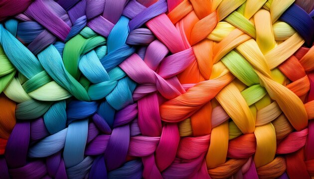 vibrant and colorful woven texture creating a dynamic abstract background pattern design - Powered by Adobe