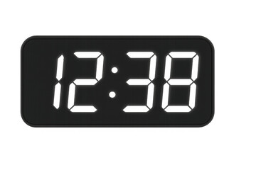 Digital clock displaying twelve thirty eight time