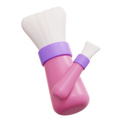Makeup Brush Tool 3D Icon Illustration