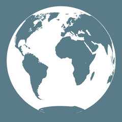 Naklejka premium World map silhouette, globe of planet Earth, global business geography, worldwide international. Africa, Asia and America, Europe, Australia continents. Travel infographics, transparent SVG version.