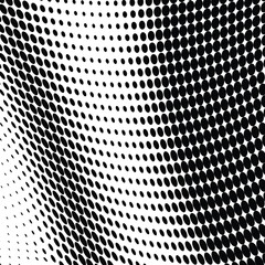 Abstract halftone wave dotted background with futuristic grunge twist, suitable for modern design.