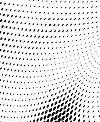 Futuristic halftone dotted texture with abstract wave pattern, perfect for modern design.