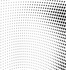 Dotted halftone wave background with twisted abstract design, ideal for creative projects.