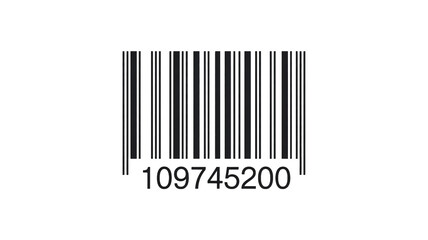 Barcode with product code in black and white for inventory management