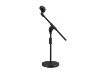 Black microphone on stand for sound recording