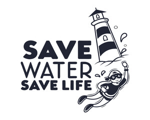 Save Water Save Life Illustration