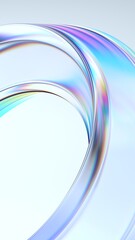 Abstract iridescent shape, vertical orientation, 3d render