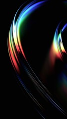 Abstract minimalist design, colorful glass shape, vertical orientation, 3d render