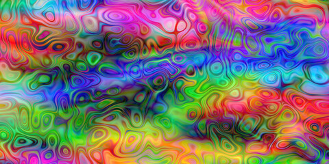 psychedelic lines and colors with layered depth effect