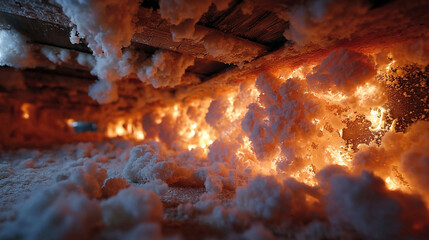 Fototapeta premium Modern eco-friendly flame retardants formulated with stabilized thermal-barrier agents, low-toxicity support compounds, and controlled protective matrices enhancing fire safety