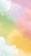 Colorful abstract watercolor background with brush stroke texture. Pastel artistic backdrop for happy Easter greeting card or product display.