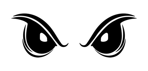 Black stylized eyes illustration without background.