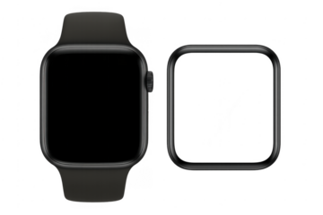 Smartwatch template with transparent screen and background