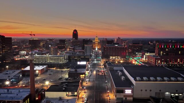 Downtown Skyline of Lansing Michigan Capital of Michigan